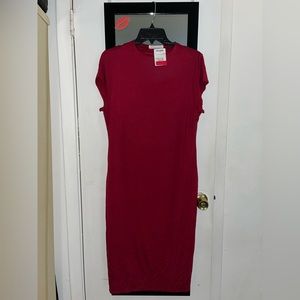 Burgundy/ wine red. bodycon midi dress / never worn